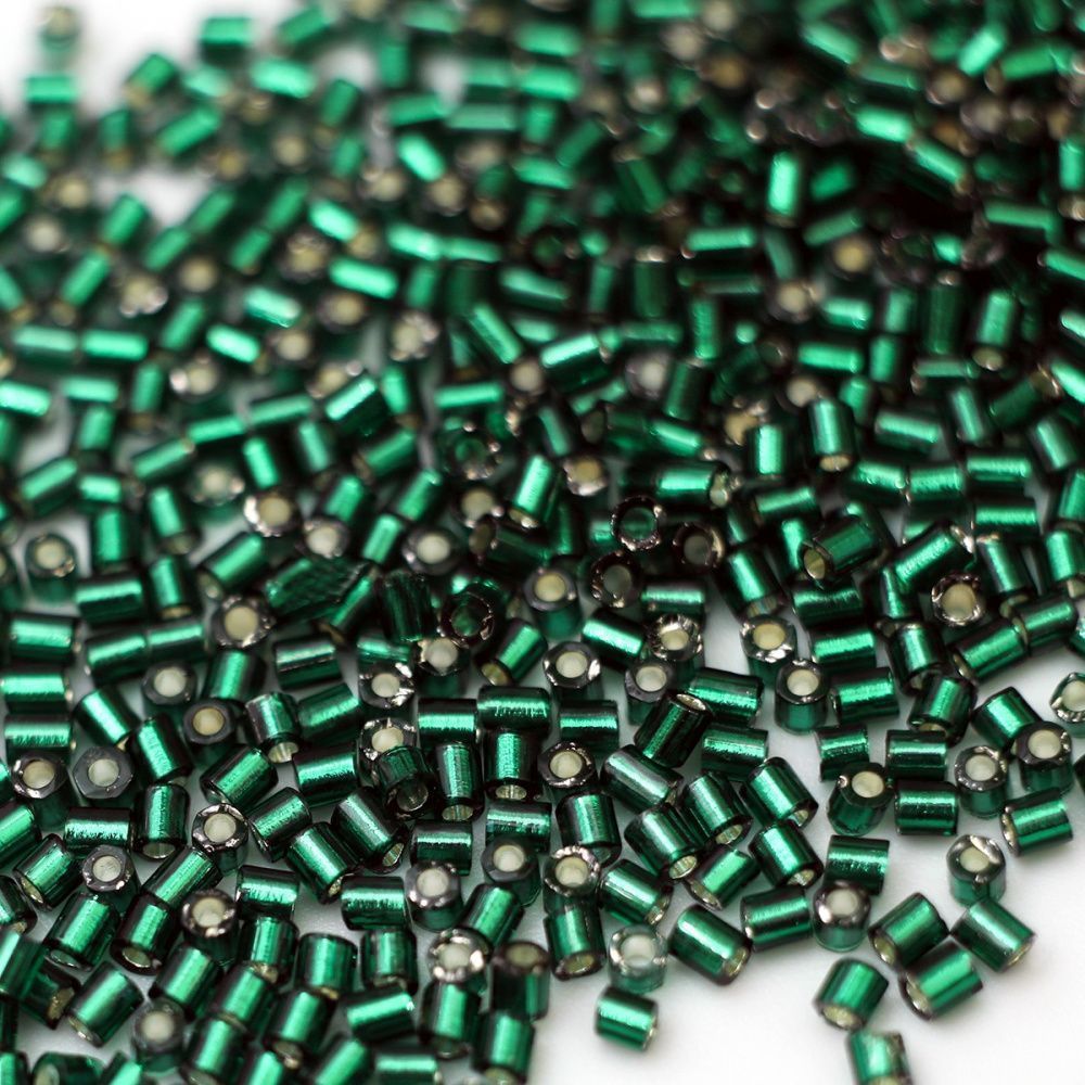 бисер "радуга", рубка, цвет темно-зеленый/серебрение (уп 7 г)