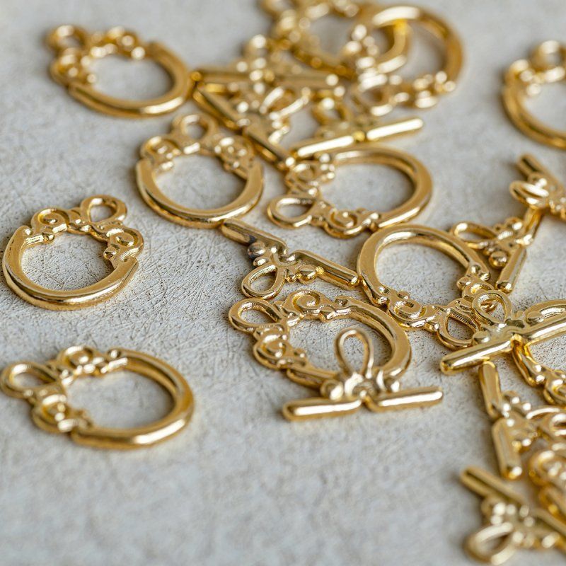 Замочки тоггл "венеция", цвет золото, 20x14 мм