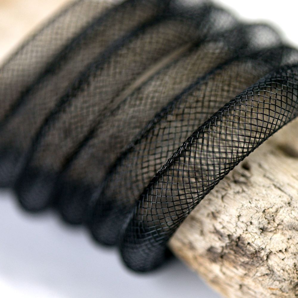 ювелирная сетка, пластик, цвет черный, диаметр 10 мм