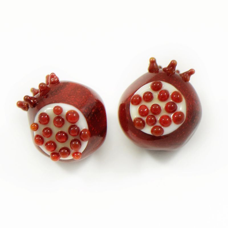 бусина, мурано "гранат", красный, 16х12 мм