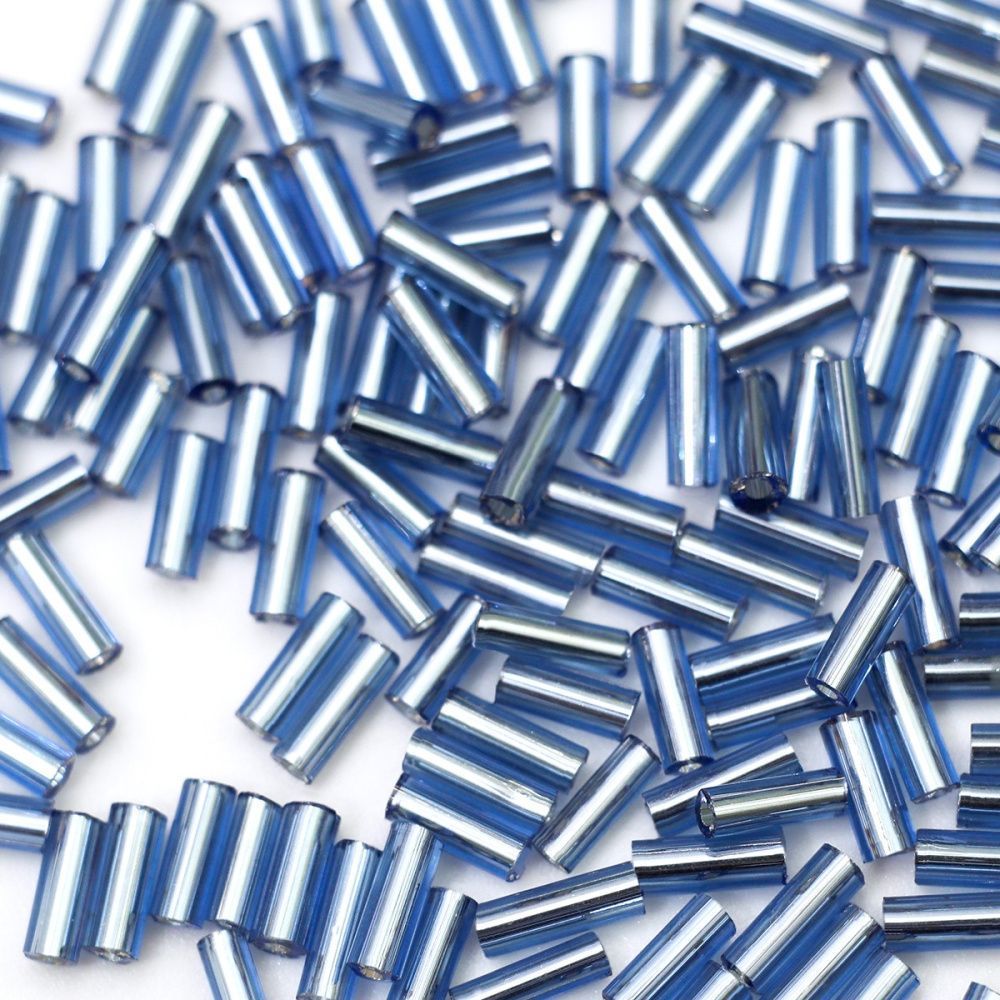 бисер "радуга", стеклярус, цвет барвинковый/серебряный (уп 7 г)