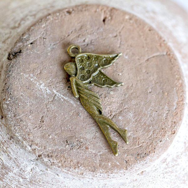 подвеска металлическая "ангел", цвет античная бронза, 30х15х1 мм