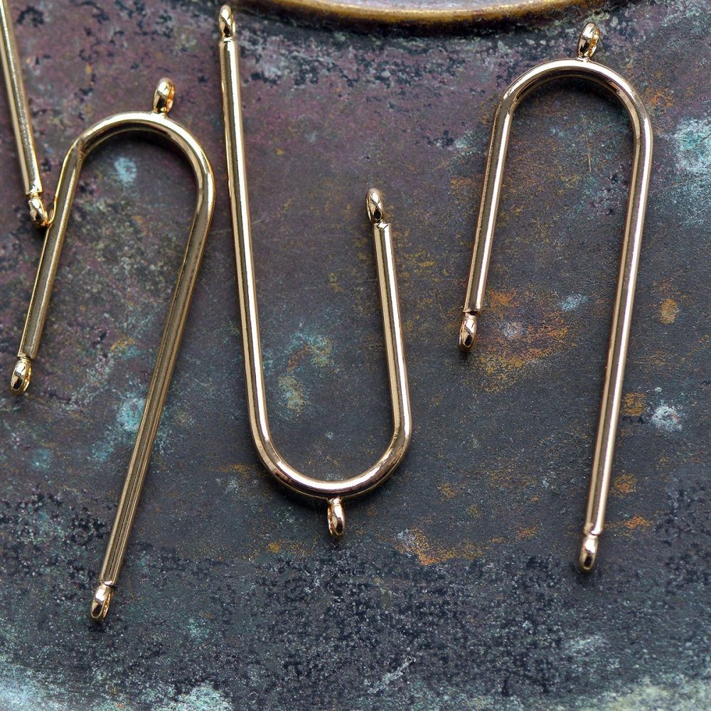 коннектор "арка", позолота, 40.5x13x1.5 мм