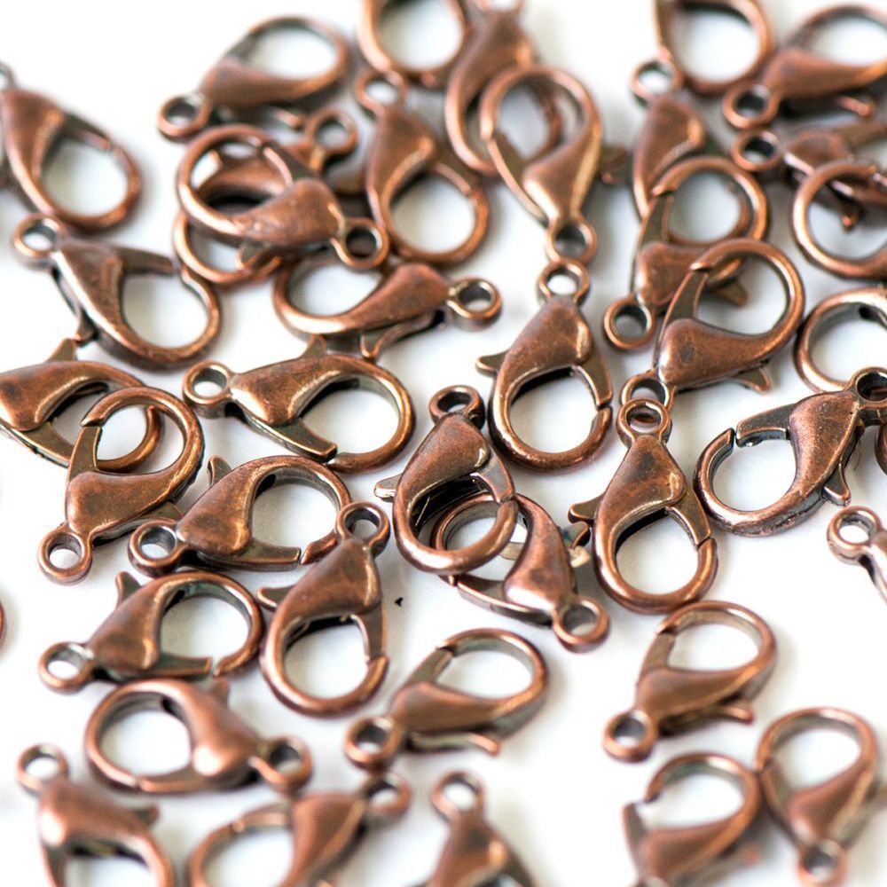 Замочки замочек-лобстер, цвет красная медь, 13x8 мм