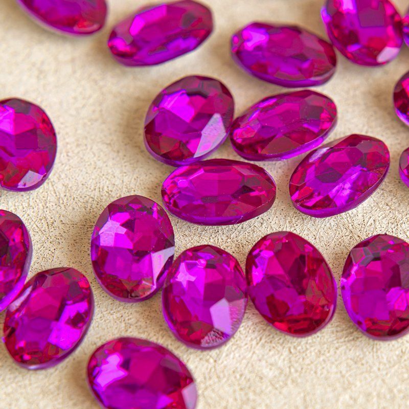 кабошон стекло кристалл, овальный, цвет rose, 14х10 мм