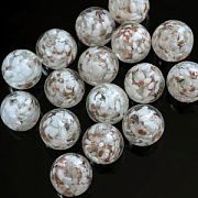 Бусина, Лэмпворк "Росинки", стекло, цвет белый, 20x19 мм