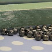 Бусина, металл "Звездная пыль" 6, цвет черный, 6 мм