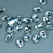 Кабошон стекло Кристалл, овальный, цвет Crystal, 14х10 мм