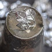 Швензы "Листва", цвет платина, покрыты платиной, 20.5x15 мм