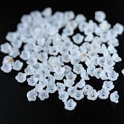 Бусина, акрил "Ландыш", матовая с фойлом, цвет белый, 5.5-6x3 мм