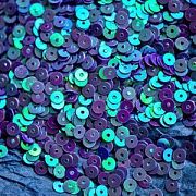 Пайетки плоские, фиолетовый радужный, 4 мм