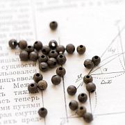 Бусина, металл "Звездная пыль" 4, цвет античная бронза, 4 мм (уп 30 +/-3 шт)