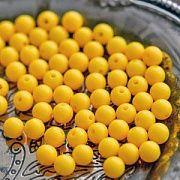 Бусина, акрил 8, цвет желтый желтковый, 8 мм