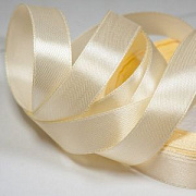 Лента, атлас цвет молочно-желтый, ширина 15 мм