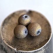 Бусина, стекло "Лава", цвет медный, 6 мм