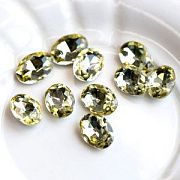 Кабошон стекло Кристалл, овальный, цвет Jonquil, 14х10 мм