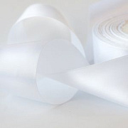 Лента, атлас, цвет белый, ширина 50 мм