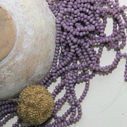 Бусина, имитация нефрита, стекло абакус, цвет сиреневый, 3.5х2.5 мм (уп 50+/-5 шт)