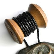 Шнур кожаный круглый, плетеный, цвет черный, диаметр 3 мм