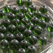 Бусина, стекло 10, цвет зеленый, 10 мм