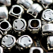 ЕС бусина металл "Смайл", цвет античное серебро, 8x8x7 мм