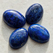Кабошон лазурит овальный, цвет синий, 14х10х4.5 мм