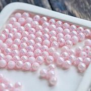 Бусина, акрил 6, цвет розовый радужный, 6 мм (уп 30 +/-3 шт)