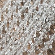 Бусина, стекло биконус 6, цвет прозрачный, 6 мм