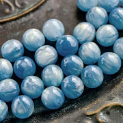 Бусина, смола, имитация кошачьего глаза, цвет серовато-голубой, 12 мм
