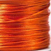 Шнур атласный для кумихимо, цвет оранжево-красный, 1 мм (уп 4 м)