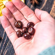 Бусина, Мурано "Пыльца", абакус, цвет шоколадный, 13х9 мм
