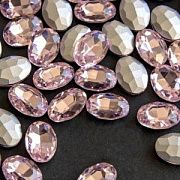Кабошон стекло Кристалл, овальный, цвет Lt.Pink, 14х10 мм