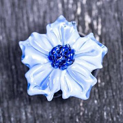 Бусина, Мурано "Василек", фигурная, барвинковый, 20х9 мм