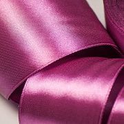 Лента, атлас, цвет розово-сиреневый насыщенный, ширина 50 мм