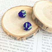 Бусина, Мурано "Малинка", синий, 15х12 мм