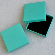 Коробка для украшений, с подложкой, цвет бирюзовый, 9.1x9.2x2.9 cм