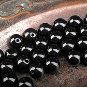 Бусина, стекло 10, цвет черный, 10 мм