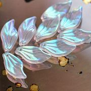 Подвеска стеклянная "Лепесток лилии", цвет прозрачный/радужный, 20x9.5x3 мм