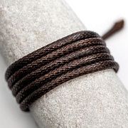 Шнур вощеный, цвет черно-коричневый, 5 мм