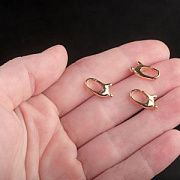 Замочек-карабин "Овал", позолота, 13.5x8x3 мм