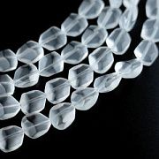 Бусина, стекло "Нагет", матовая, цвет прозрачный, 12x9.5x6.5 мм