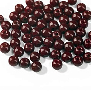 Бусина, стекло 6, цвет темно-красный, 6 мм