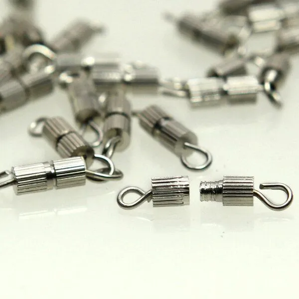 Замочки замочек винт-бочонок, цвет платина, 8х3 мм