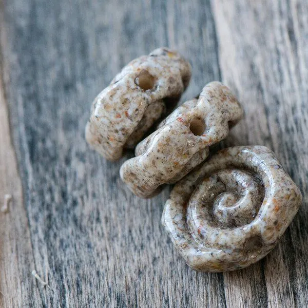 бусина, мурано "артефакты", фигурная, песочный,16х13 мм