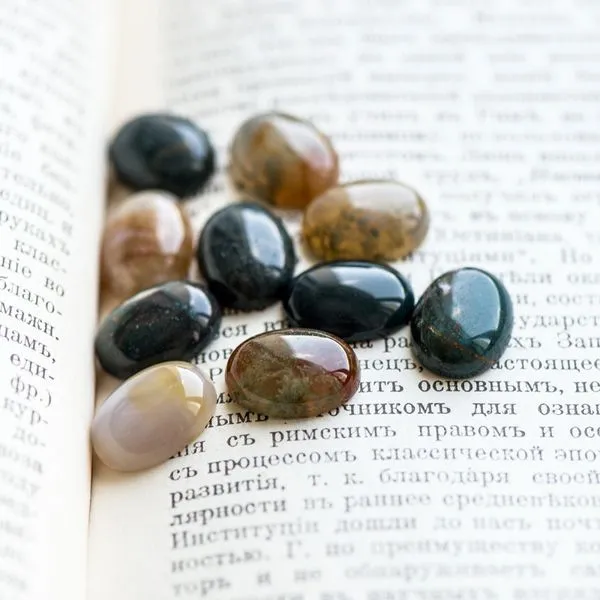 кабошон агат индийский овальный, природные тона, 16x12x5 мм