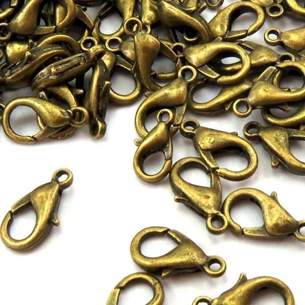 Замочки замочек-лобстер, цвет античная бронза, 19х10х4 мм