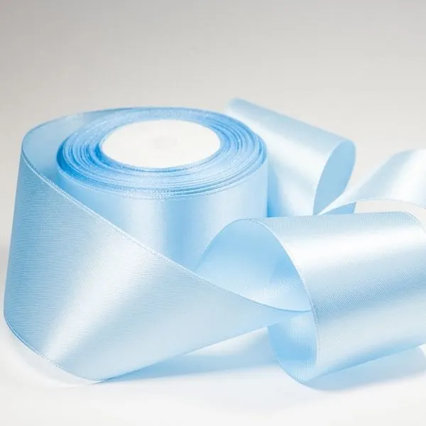 лента, атлас, цвет небесно-голубой, ширина 50 мм ленты