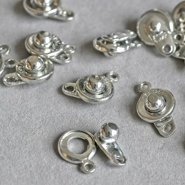Замочки замок для украшений "кнопка", цвет платина, 12x9x5 мм