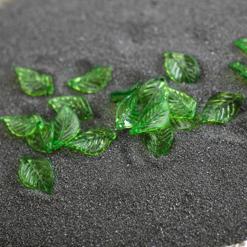 подвеска акриловая "листок", цвет зеленый прозрачный, 17.5x11x1.5 мм