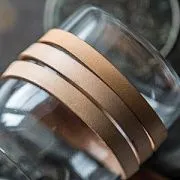 Шнур кожаный, плоский, цвет бежевый, 10х2 мм